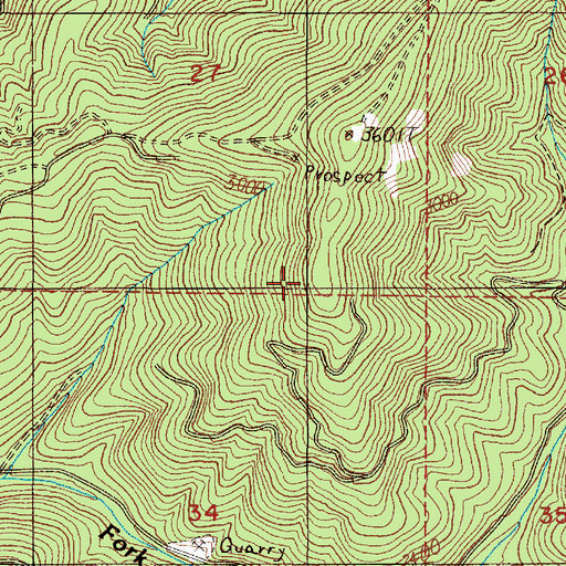 Topographic Map of Cow Creek Game Refuge, OR