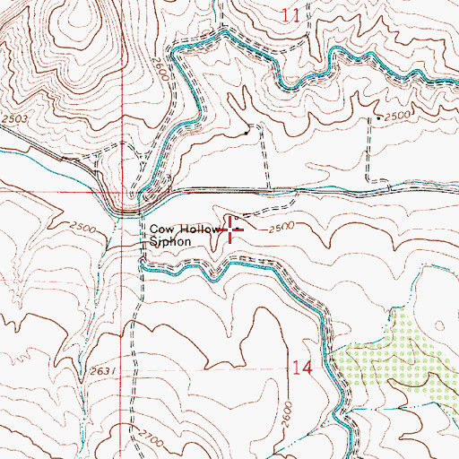 Topographic Map of Cow Hollow Siphon, OR