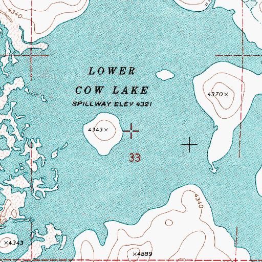Topographic Map of Cow Lakes, OR