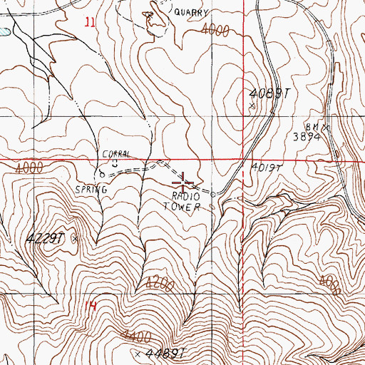 Topographic Map of Cow Valley, OR