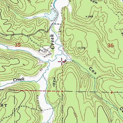 Topographic Map of Cox Canyon, OR