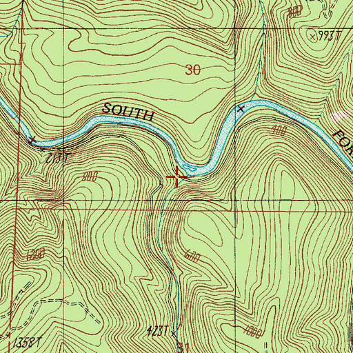 Topographic Map of Cox Creek, OR