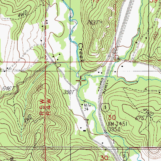 Topographic Map of Cox Creek, OR