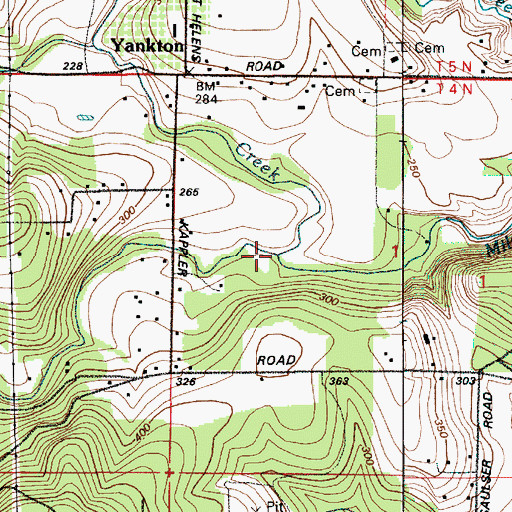 Topographic Map of Cox Creek, OR