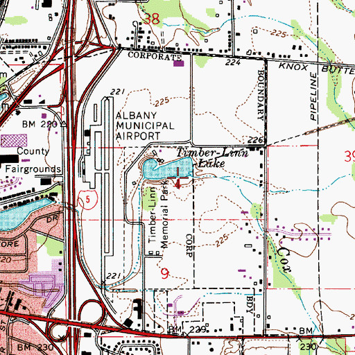 Topographic Map of Cox Creek, OR