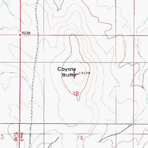 Topographic Map of Coyote Butte, OR