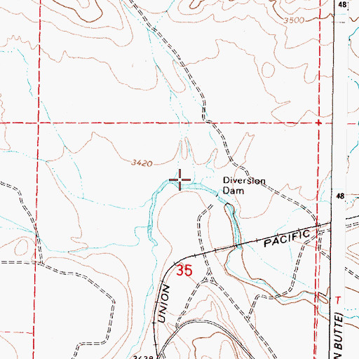Topographic Map of Coyote Creek, OR