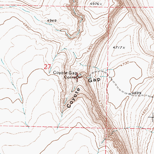 Topographic Map of Coyote Gap Corral, OR