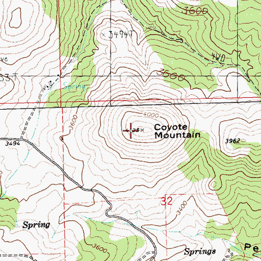 Topographic Map of Coyote Mountain, OR
