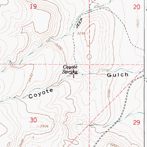 Topographic Map of Coyote Spring, OR