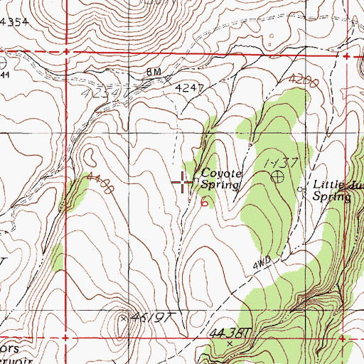 Topographic Map of Coyote Spring, OR