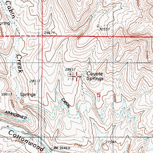 Topographic Map of Coyote Spring, OR