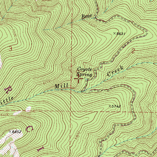 Topographic Map of Coyote Spring, OR