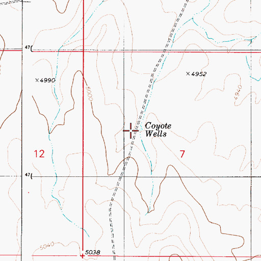 Topographic Map of Coyote Wells, OR