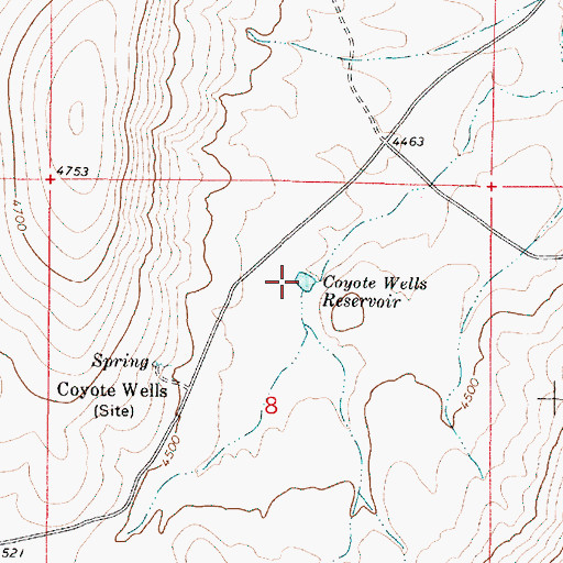 Topographic Map of Coyote Wells Reservoir, OR