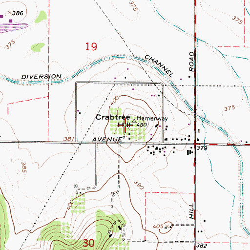 Topographic Map of Crabtree Hill, OR