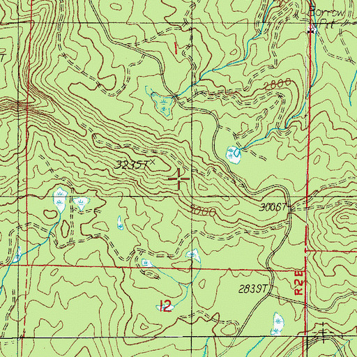 Topographic Map of Crabtree Lake Trail, OR