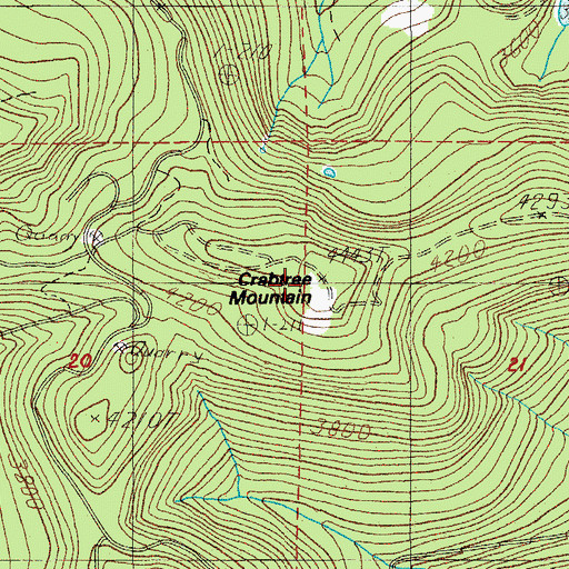 Topographic Map of Crabtree Mountain, OR
