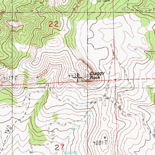 Topographic Map of Craggy Rock, OR
