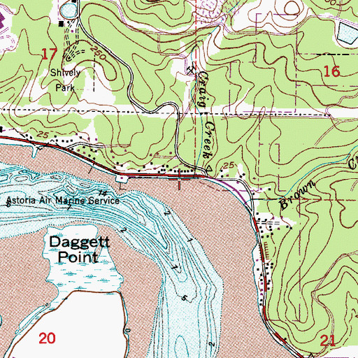 Topographic Map of Craig Creek, OR