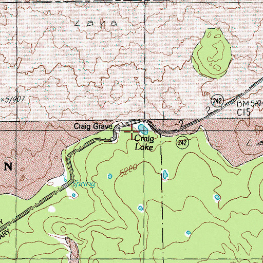 Topographic Map of Craig Lake, OR