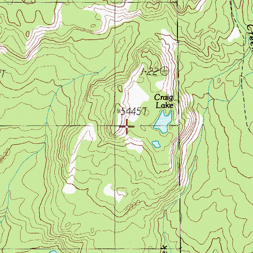 Topographic Map of Craig Lake, OR
