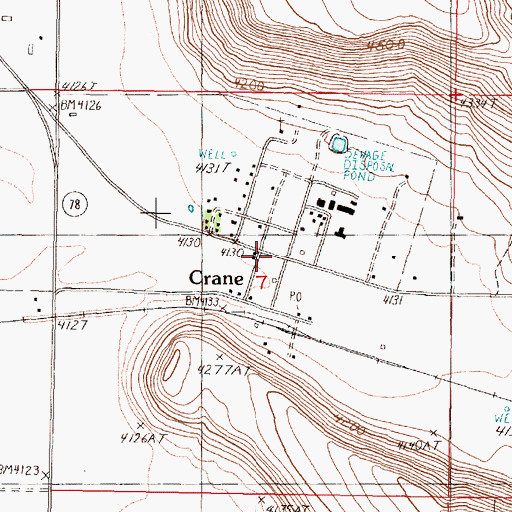 Topographic Map of Crane, OR