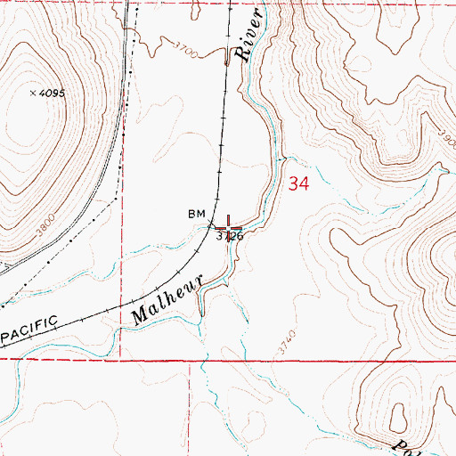 Topographic Map of Crane Creek, OR