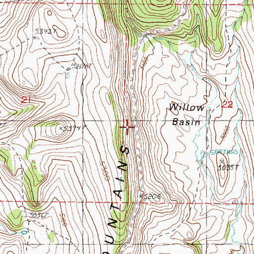 Topographic Map of Crane Creek Mountains, OR