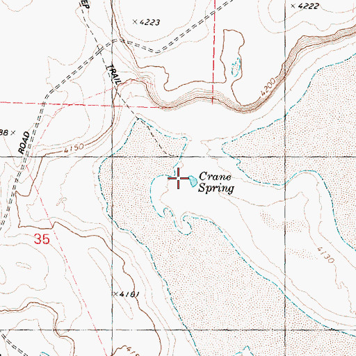 Topographic Map of Crane Spring, OR