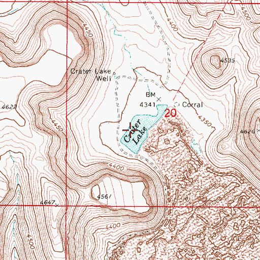 Topographic Map of Crater Lake, OR