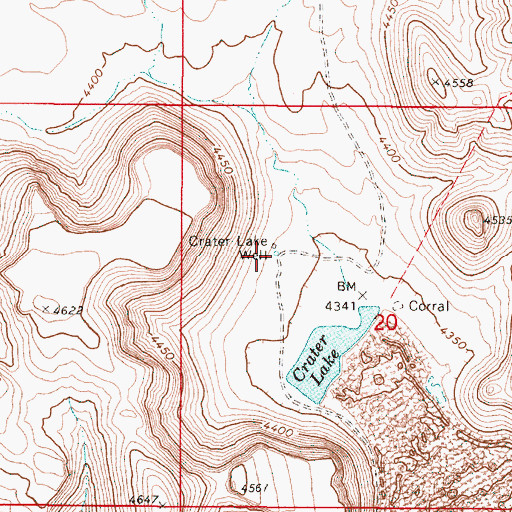 Topographic Map of Crater Lake Well, OR