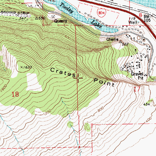 Topographic Map of Crates Point, OR