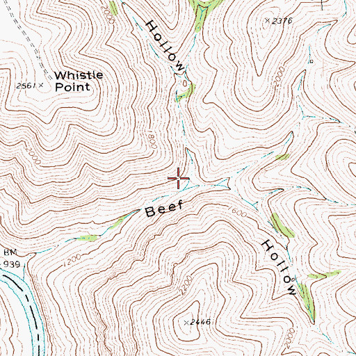 Topographic Map of Crazy Hollow, OR