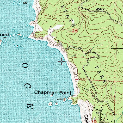 Topographic Map of Crescent Beach, OR