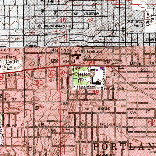 Topographic Map of Creston City Park, OR