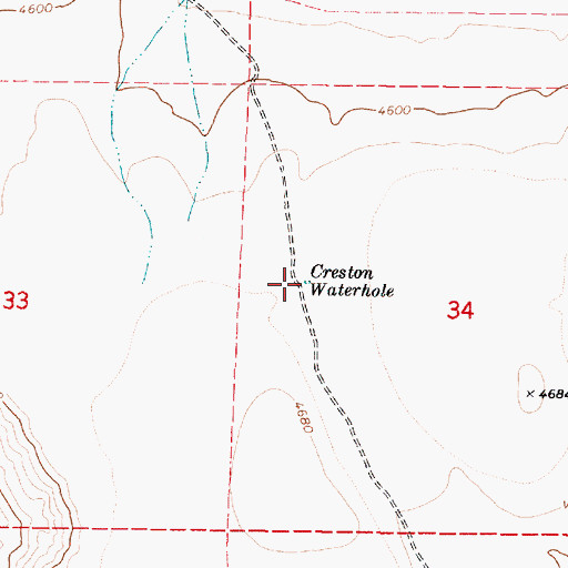 Topographic Map of Creston Waterhole, OR