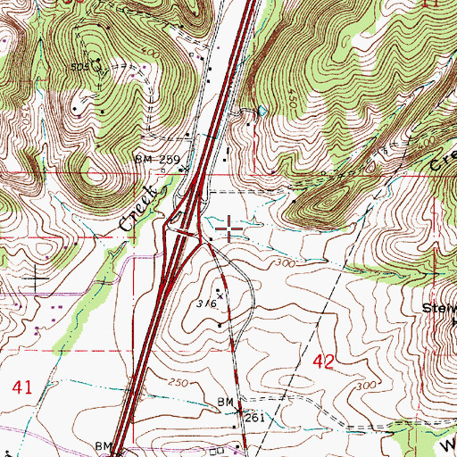 Topographic Map of Creswell Canyon, OR
