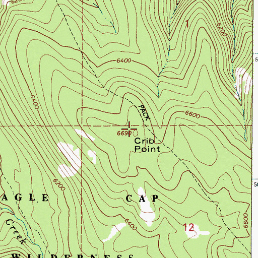 Topographic Map of Crib Point, OR