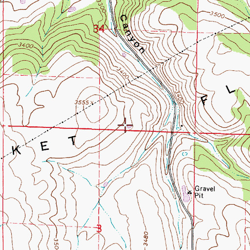 Topographic Map of Cricket Flat, OR
