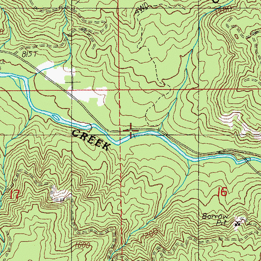Topographic Map of Criminal Creek, OR
