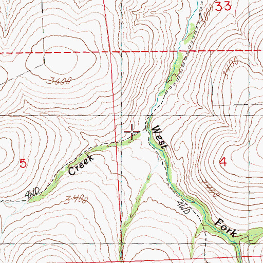 Topographic Map of Cripple Creek, OR