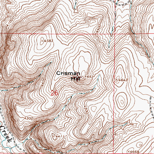 Topographic Map of Crisman Hill, OR