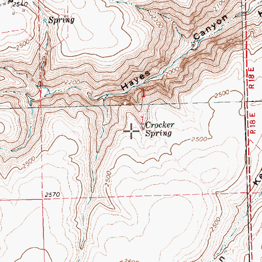 Topographic Map of Crocker Spring, OR