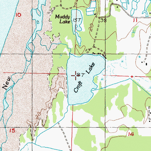 Topographic Map of Croft Lake, OR
