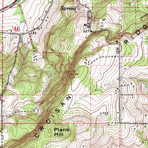 Topographic Map of Croisan Ridge, OR