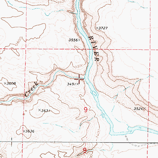 Topographic Map of Crooked Creek, OR