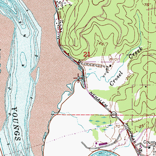 Topographic Map of Crosel Creek, OR