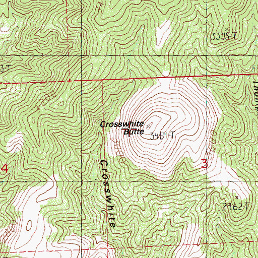 Topographic Map of Crosswhite Butte, OR