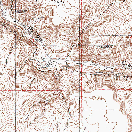 Topographic Map of Crow Creek, OR